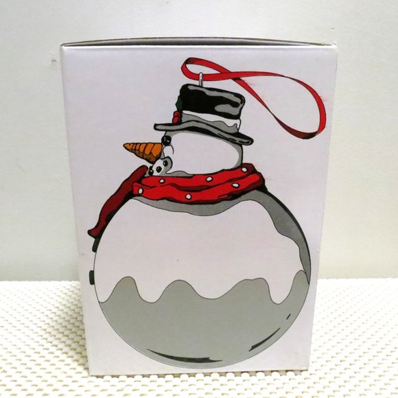 Snowman Christmas Tree Ornament 4.5" Globe Vintage Mercury Glass Department 56 - Picture 6 of 9